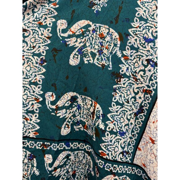 Elephant Print Kaftan Tunic One Size Fits Most By Sant Classics 100% Polyester G - Picture 2 of 8